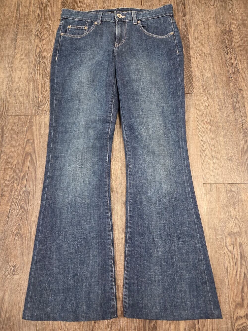 Calvin Klein Dark Wash Flare Jeans Midrise Denim Size 28/6